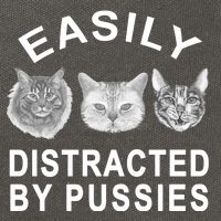 EASILY DISTRACTED BY PUSSIES Cotton Canvas Backpack