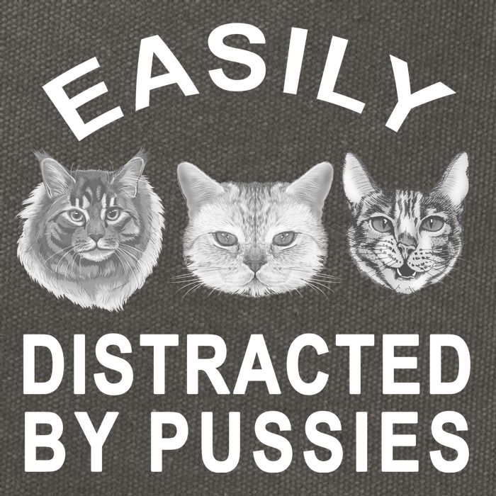 EASILY DISTRACTED BY PUSSIES Cotton Canvas Backpack