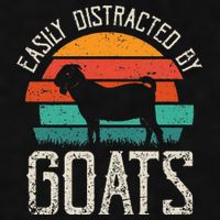 Easily Distracted By Goats Funny Jokes Sarcastic Sayings Ladies PosiCharge Tri-Blend Wicking Tank