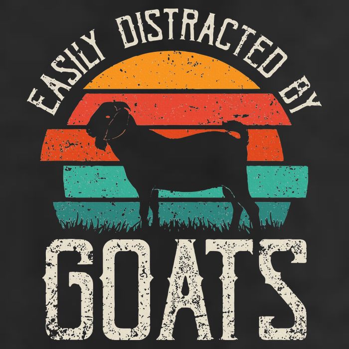 Easily Distracted By Goats Funny Jokes Sarcastic Sayings Cool Comfort Performance Bucket Hat