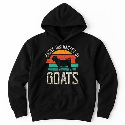 Easily Distracted By Goats Funny Jokes Sarcastic Sayings Hoodie