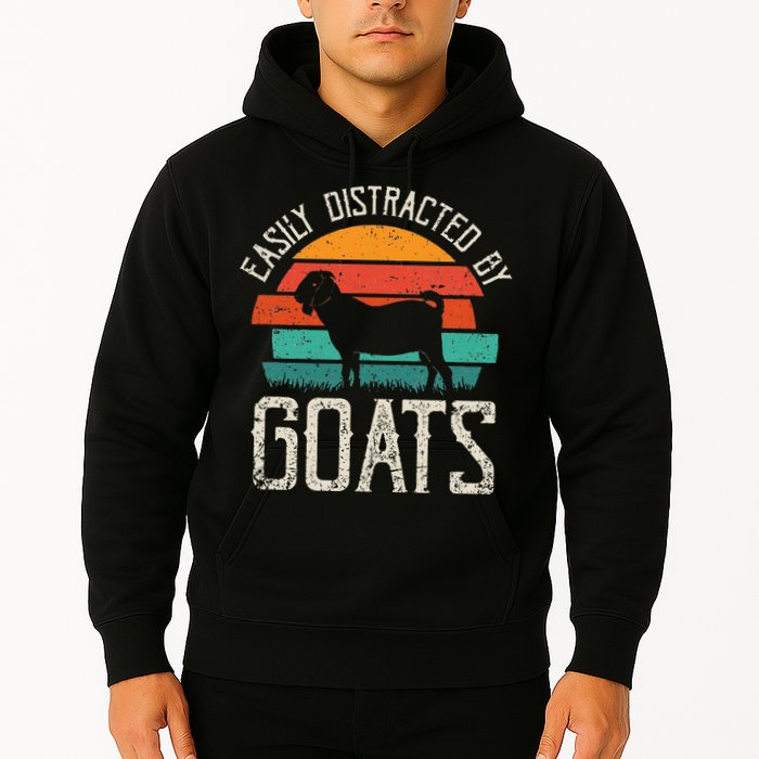 Easily Distracted By Goats Funny Jokes Sarcastic Sayings Hoodie
