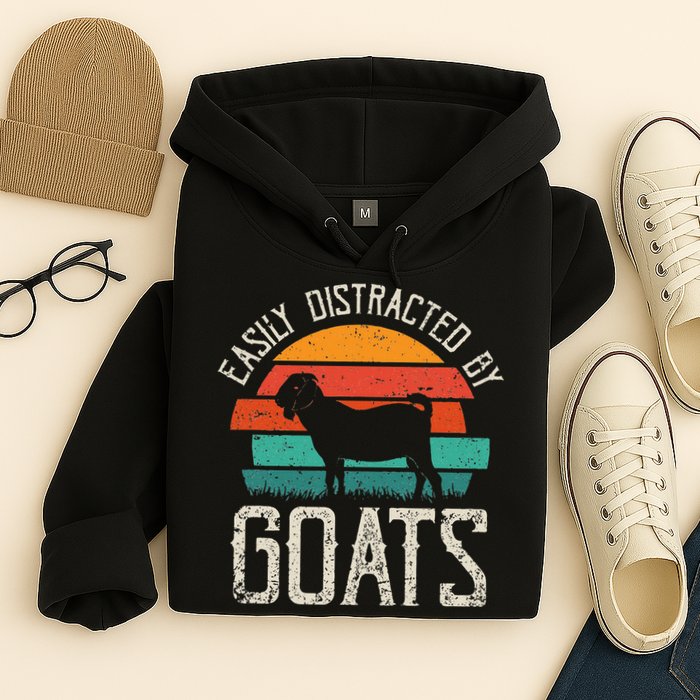 Easily Distracted By Goats Funny Jokes Sarcastic Sayings Hoodie