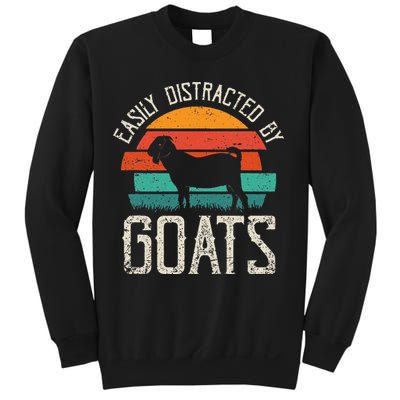 Easily Distracted By Goats Funny Jokes Sarcastic Sayings Sweatshirt