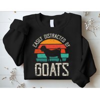 Easily Distracted By Goats Funny Jokes Sarcastic Sayings Sweatshirt