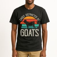 Easily Distracted By Goats Funny Jokes Sarcastic Sayings Tall T-Shirt