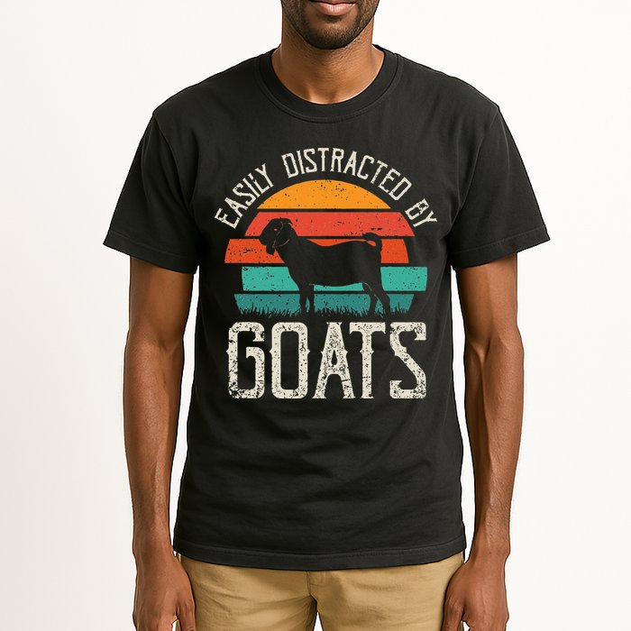 Easily Distracted By Goats Funny Jokes Sarcastic Sayings Tall T-Shirt