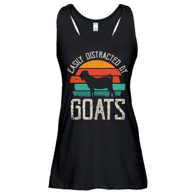 Easily Distracted By Goats Funny Jokes Sarcastic Sayings Ladies Essential Flowy Tank