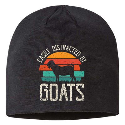 Easily Distracted By Goats Funny Jokes Sarcastic Sayings Sustainable Beanie