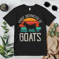 Easily Distracted By Goats Funny Jokes Sarcastic Sayings Premium T-Shirt