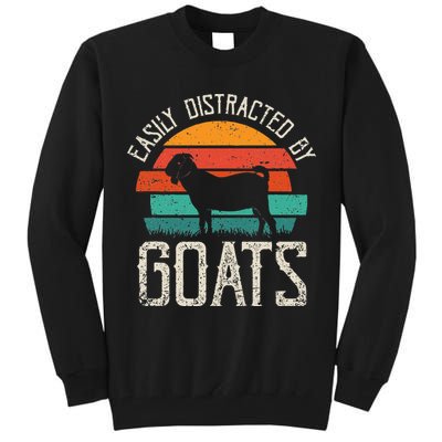 Easily Distracted By Goats Funny Jokes Sarcastic Sayings Tall Sweatshirt