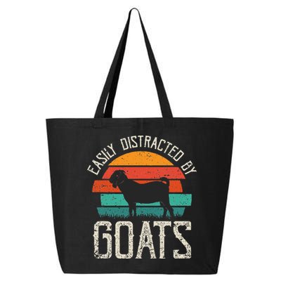 Easily Distracted By Goats Funny Jokes Sarcastic Sayings 25L Jumbo Tote