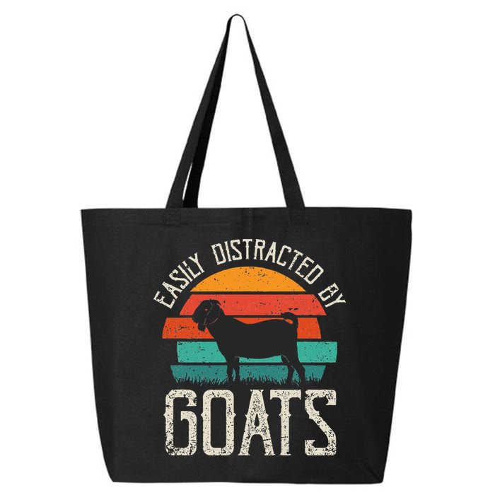 Easily Distracted By Goats Funny Jokes Sarcastic Sayings 25L Jumbo Tote