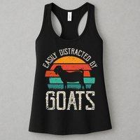 Easily Distracted By Goats Funny Jokes Sarcastic Sayings Womens Tank Top