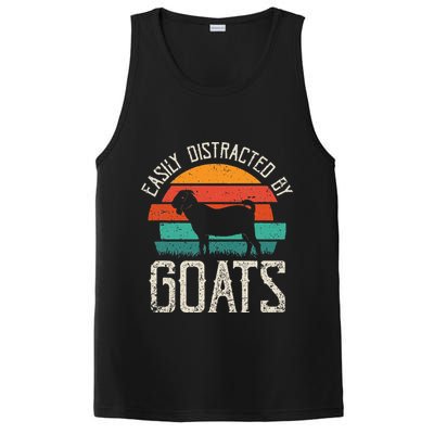 Easily Distracted By Goats Funny Jokes Sarcastic Sayings PosiCharge Competitor Tank