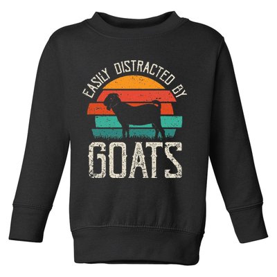 Easily Distracted By Goats Funny Jokes Sarcastic Sayings Toddler Sweatshirt