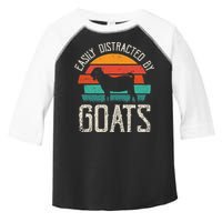 Easily Distracted By Goats Funny Jokes Sarcastic Sayings Toddler Fine Jersey T-Shirt