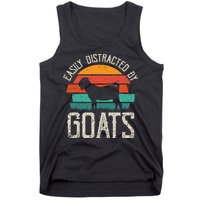 Easily Distracted By Goats Funny Jokes Sarcastic Sayings Tank Top
