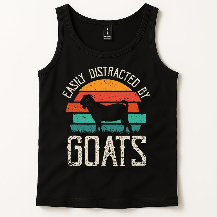 Easily Distracted By Goats Funny Jokes Sarcastic Sayings Tank Top