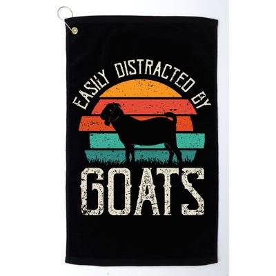 Easily Distracted By Goats Funny Jokes Sarcastic Sayings Golf Towel