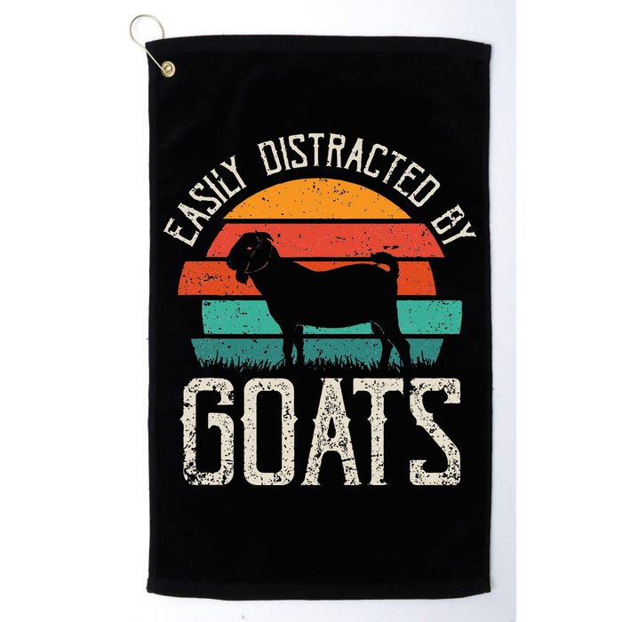 Easily Distracted By Goats Funny Jokes Sarcastic Sayings Golf Towel