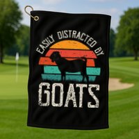 Easily Distracted By Goats Funny Jokes Sarcastic Sayings Golf Towel