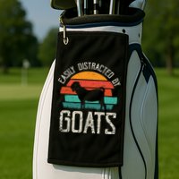 Easily Distracted By Goats Funny Jokes Sarcastic Sayings Golf Towel