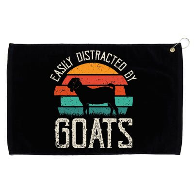 Easily Distracted By Goats Funny Jokes Sarcastic Sayings Grommeted Golf Towel