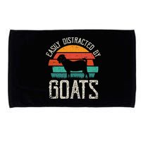 Easily Distracted By Goats Funny Jokes Sarcastic Sayings Microfiber Hand Towel