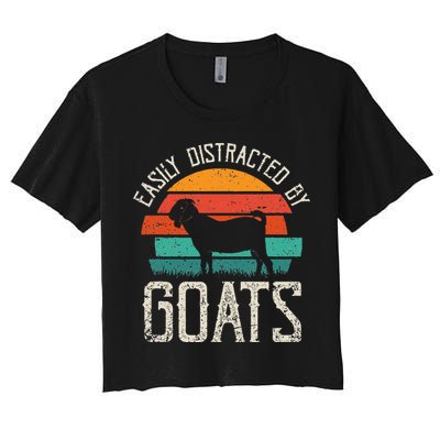 Easily Distracted By Goats Funny Jokes Sarcastic Sayings Crop Top