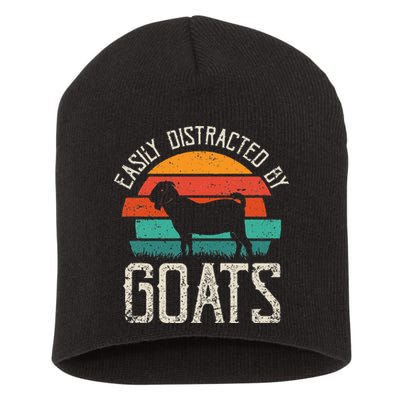 Easily Distracted By Goats Funny Jokes Sarcastic Sayings Short Acrylic Beanie
