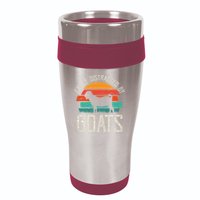 Easily Distracted By Goats Funny Jokes Sarcastic Sayings 16oz Travel Tumbler
