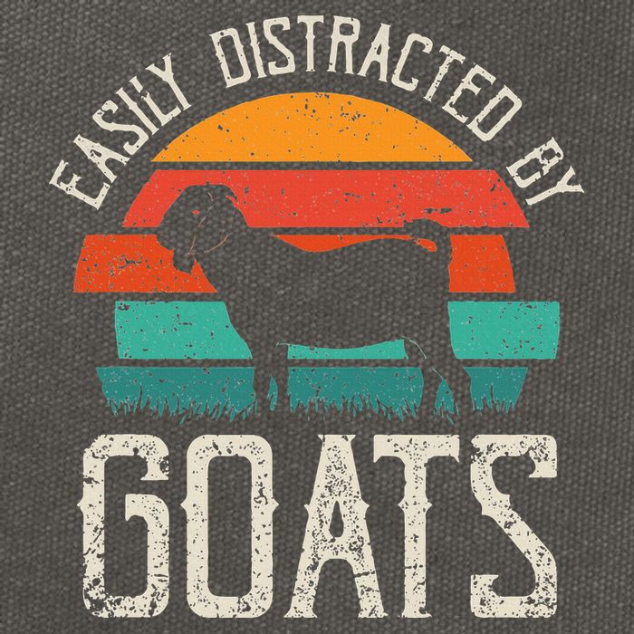 Easily Distracted By Goats Funny Jokes Sarcastic Sayings Cotton Canvas Backpack