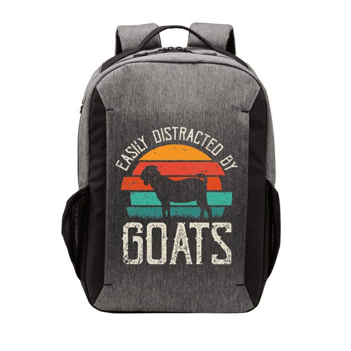 Easily Distracted By Goats Funny Jokes Sarcastic Sayings Vector Backpack