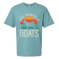 Easily Distracted By Goats Funny Jokes Sarcastic Sayings Sueded Cloud Jersey T-Shirt