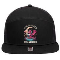 Easily distracted by books and dragons kawaii dragon reader 7 Panel Mesh Trucker Snapback Hat