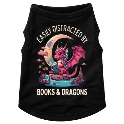 Easily distracted by books and dragons kawaii dragon reader Doggie Tank