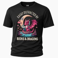 Easily distracted by books and dragons kawaii dragon reader Cooling Performance Crew T-Shirt
