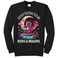 Easily distracted by books and dragons kawaii dragon reader Sweatshirt