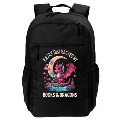 Easily distracted by books and dragons kawaii dragon reader Backpack