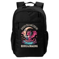 Easily distracted by books and dragons kawaii dragon reader Backpack