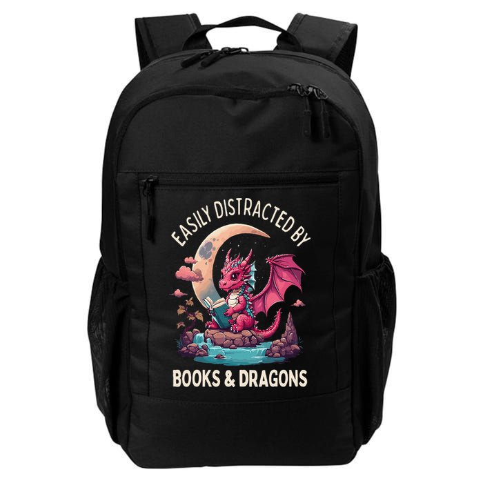 Easily distracted by books and dragons kawaii dragon reader Backpack