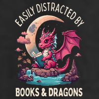Easily distracted by books and dragons kawaii dragon reader Adult Drive Performance Visor