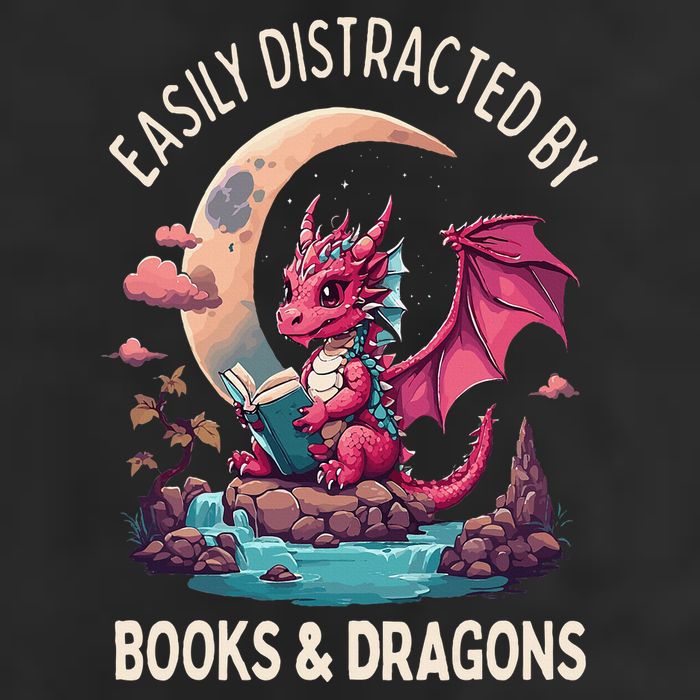 Easily distracted by books and dragons kawaii dragon reader Adult Drive Performance Visor