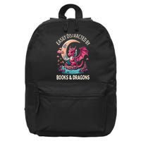 Easily distracted by books and dragons kawaii dragon reader 16 in Basic Backpack