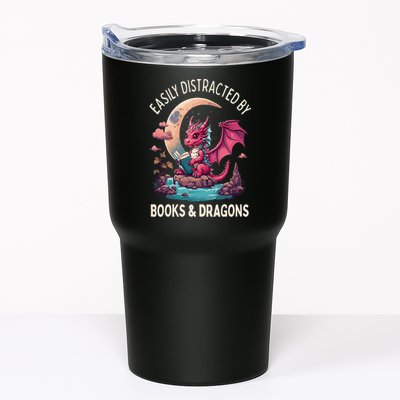 Easily distracted by books and dragons kawaii dragon reader Tumbler