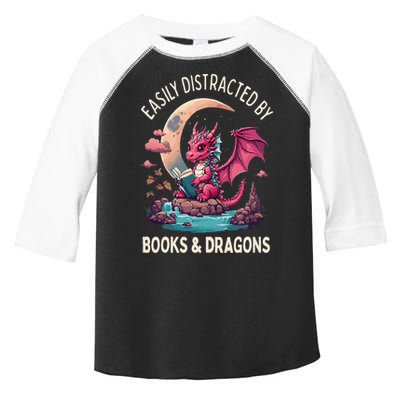 Easily distracted by books and dragons kawaii dragon reader Toddler Fine Jersey T-Shirt