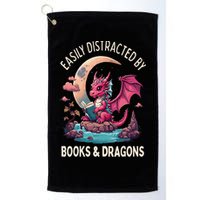 Easily distracted by books and dragons kawaii dragon reader Golf Towel