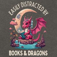 Easily distracted by books and dragons kawaii dragon reader Cotton Canvas Backpack