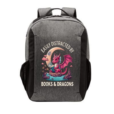Easily distracted by books and dragons kawaii dragon reader Vector Backpack